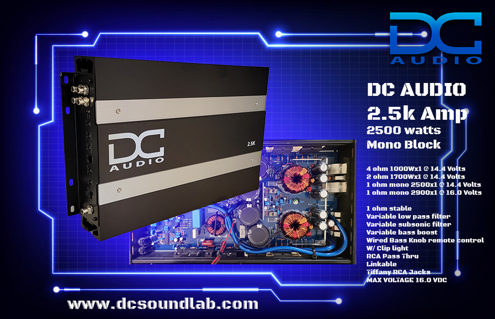 DC Audio 2.5k 2500 watt Mono Block Amplifier