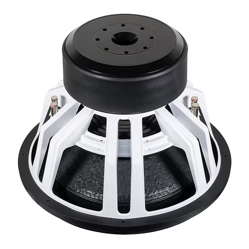 bottom view of the subwoofer magnet for the Angled view of the Audio Ace Rebellion 18" subwoofer