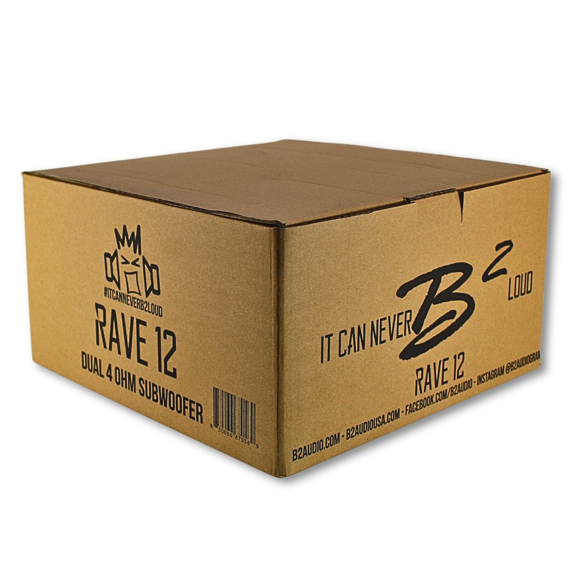 B2 Audio RAVE 12" DVC 4 Ohm 2.5" VC 500W RMS Shallow Mount Subwoofer