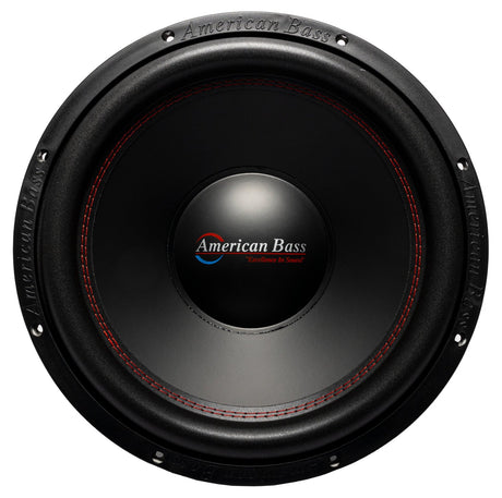 American Bass DX 15" Subwoofer, black with red and white accents, designed for car audio systems.