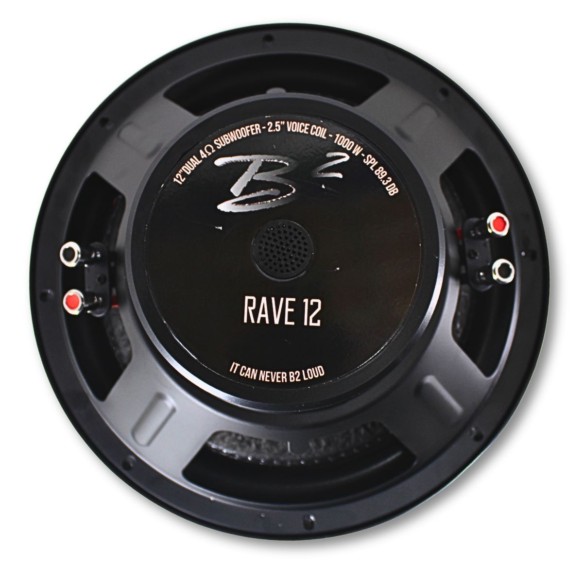 B2 Audio RAVE 12" DVC 4 Ohm 2.5" VC 500W RMS Shallow Mount Subwoofer