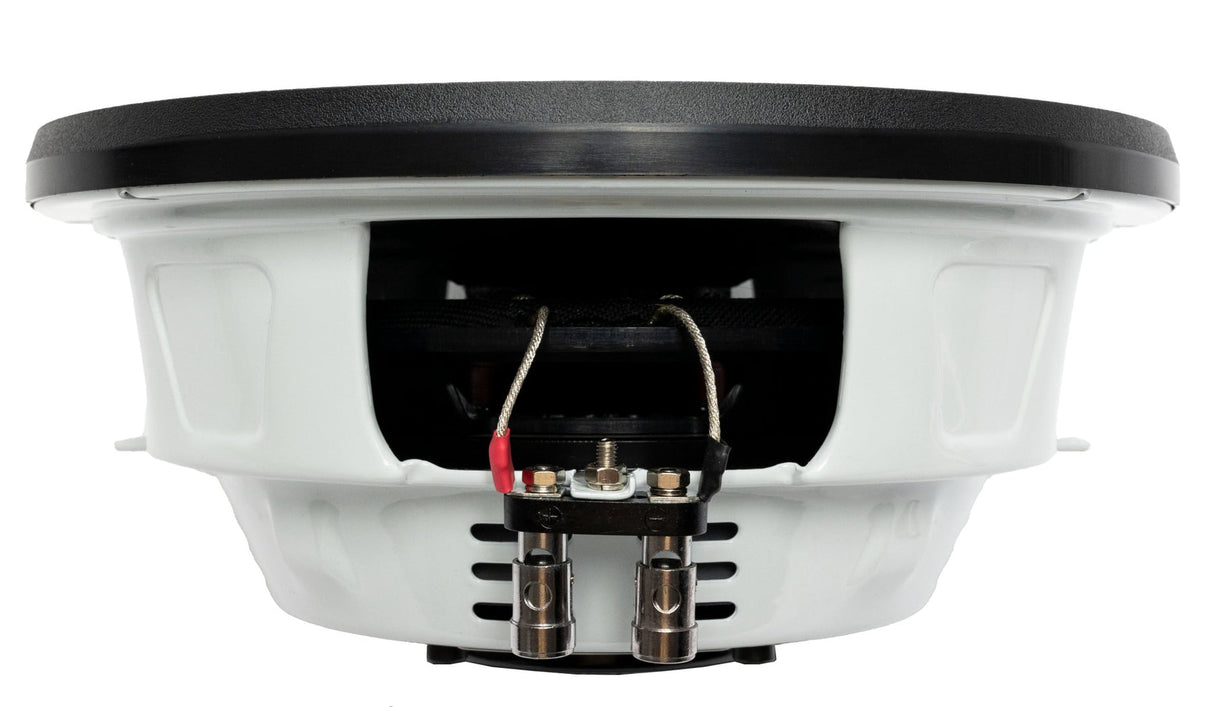 An American Bass Titanium 10" Slim Subwoofer with a black and white color scheme.