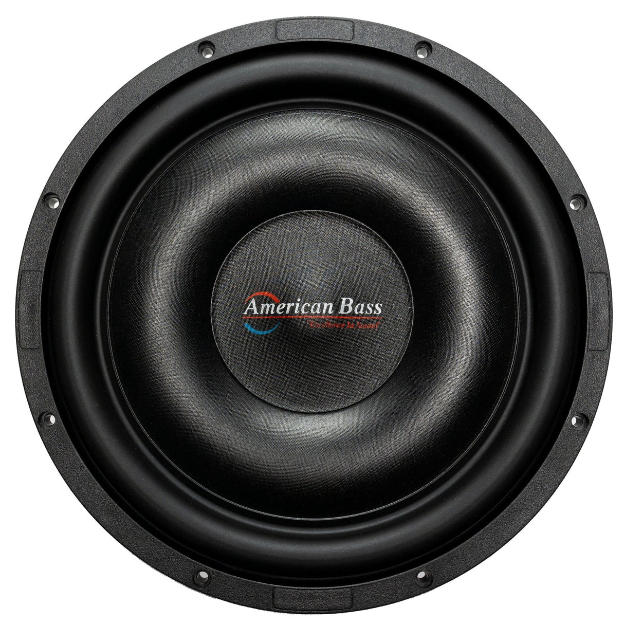 An American Bass Titanium 12 inch slim subwoofer, predominantly black in color, with a visible brand logo in the center.