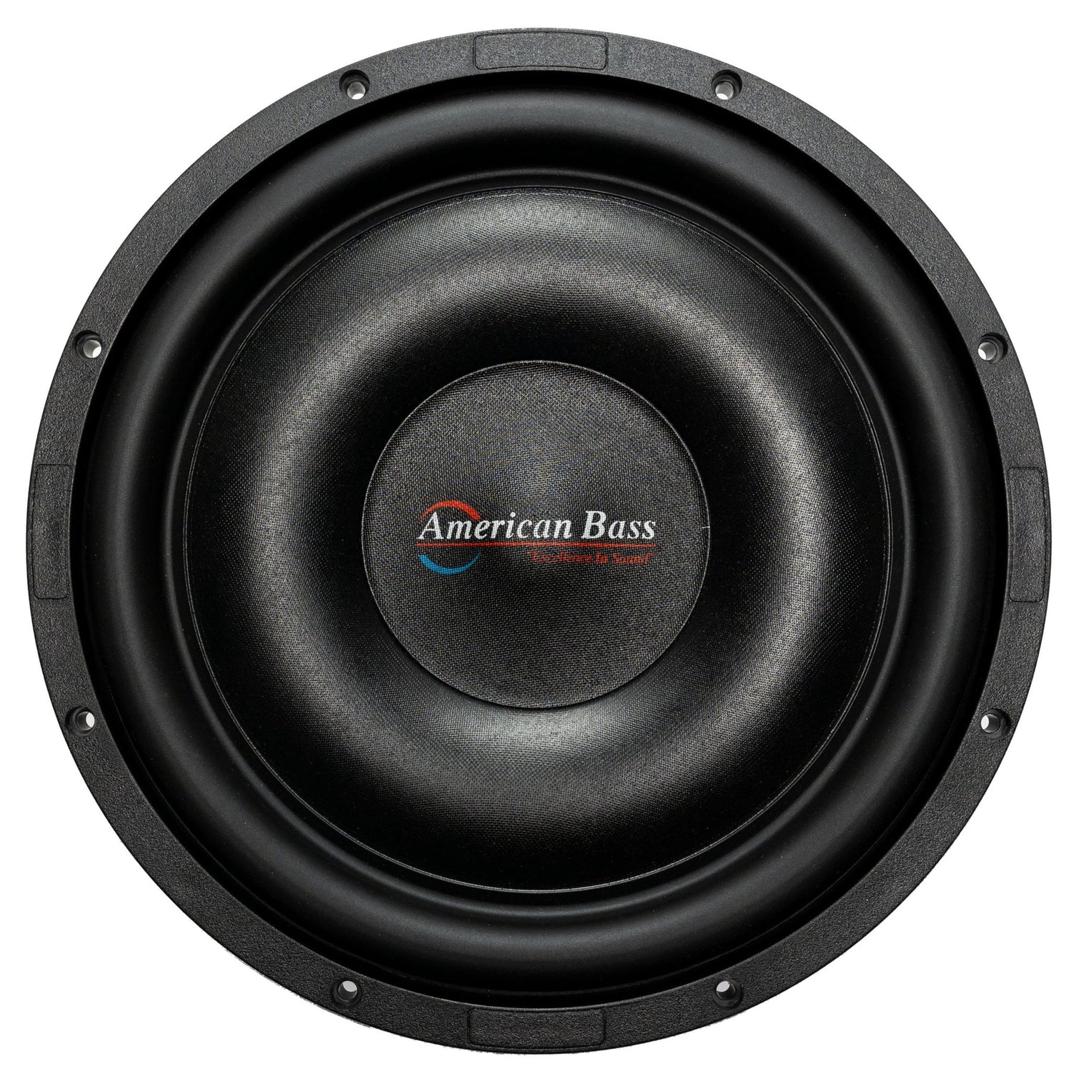 An American Bass Titanium 12 inch slim subwoofer, predominantly black in color, with a visible brand logo in the center.