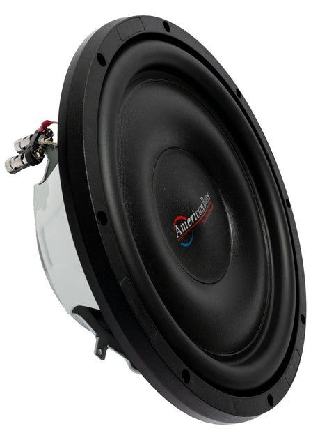 An American Bass Titanium 12 inch slim subwoofer, predominantly black in color, with a visible brand logo in the center.