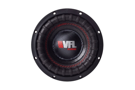 American Bass VFL 6.5" Subwoofer with a black and red color scheme, showing the front view with the brand logo and voice coil visible.