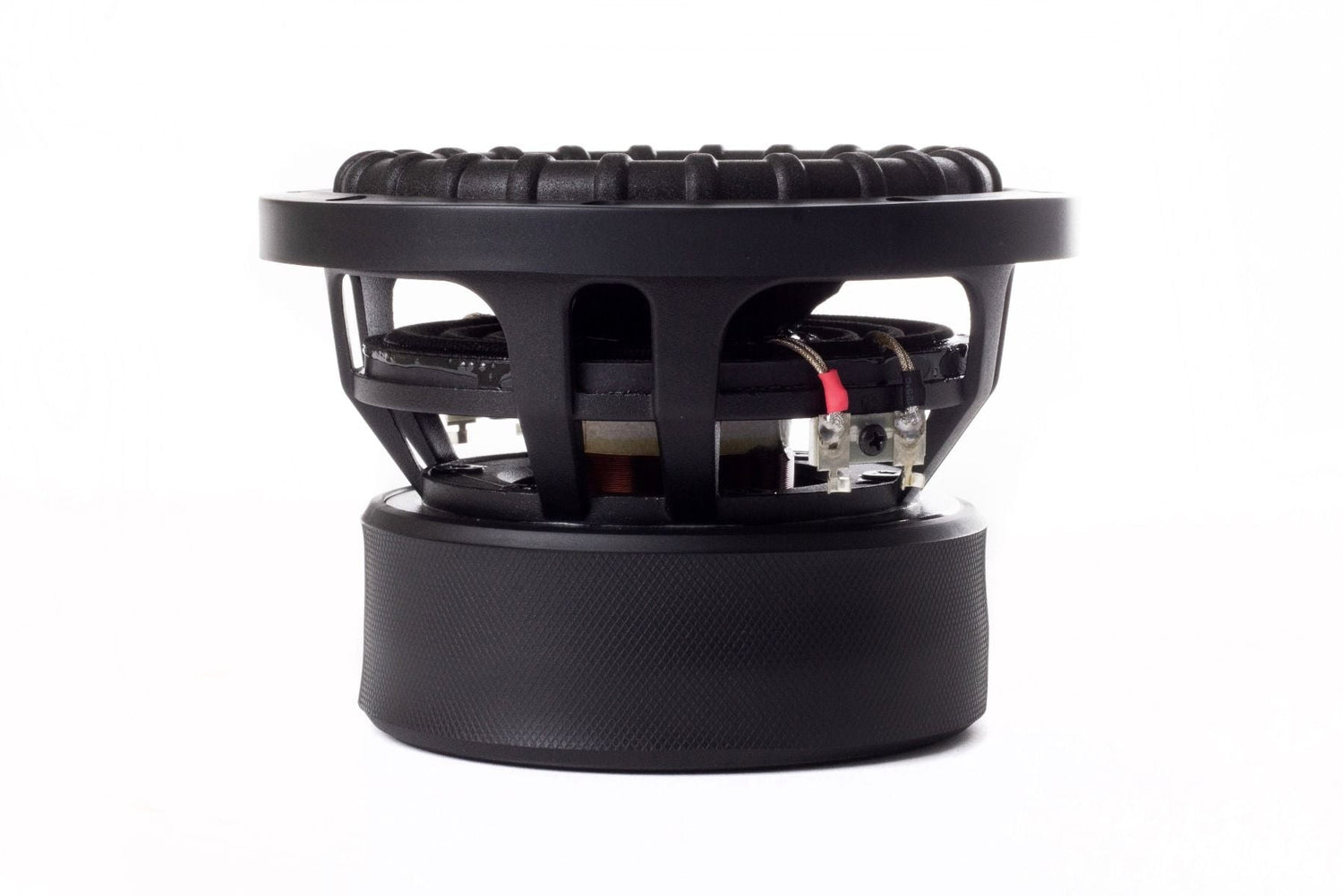 American Bass VFL 6.5" Subwoofer with a black and red color scheme, showing the front view with the brand logo and voice coil visible.
