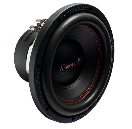 An American Bass XO 10" subwoofer with a black steel basket and red trim.