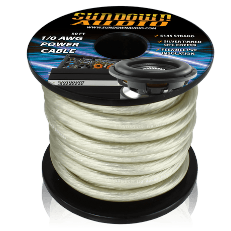1/0 SILVER 50' Tinned OFC Oxygen Free Copper Power Cable
