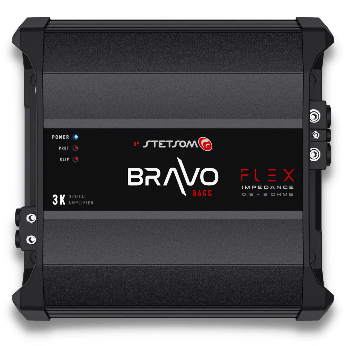 Stetsom Bravo amplifier on a white background