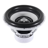 Side view of the Audio Ace jester subwoofer with the Audio Ace logo on the dust cap 