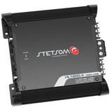 Stetsom HL 1200.4 High Line car amplifier – 1200W RMS Class D 4-channel design, durable black housing with Stetsom logo.