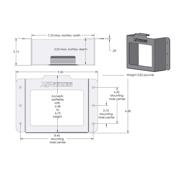 XS Power 
										511 - 680 Side Mount
									 Battery