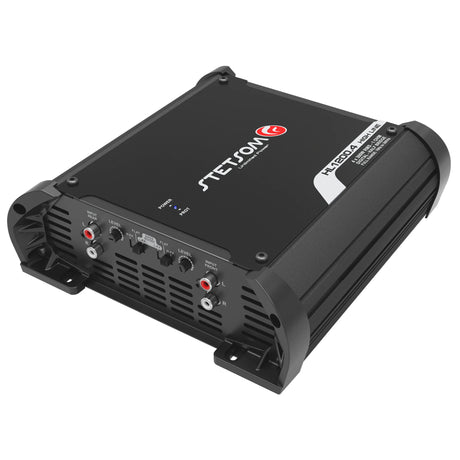 Stetsom HL 1200.4 4-Channel Digital Amplifier – compact and lightweight Class D amp with front RCA and crossover controls.