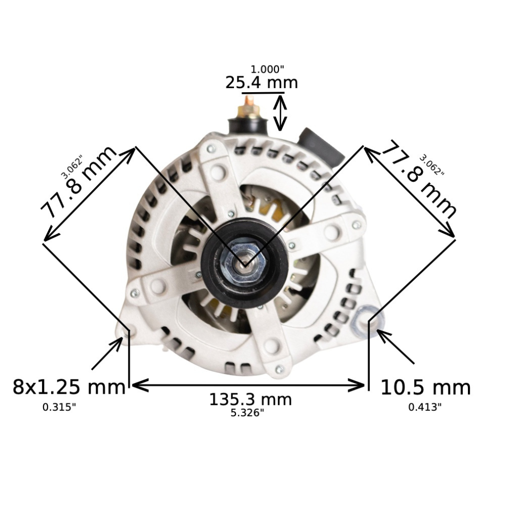 1989-1991 Chevrolet C35 V8 5.7L cs130 High Output Alternator