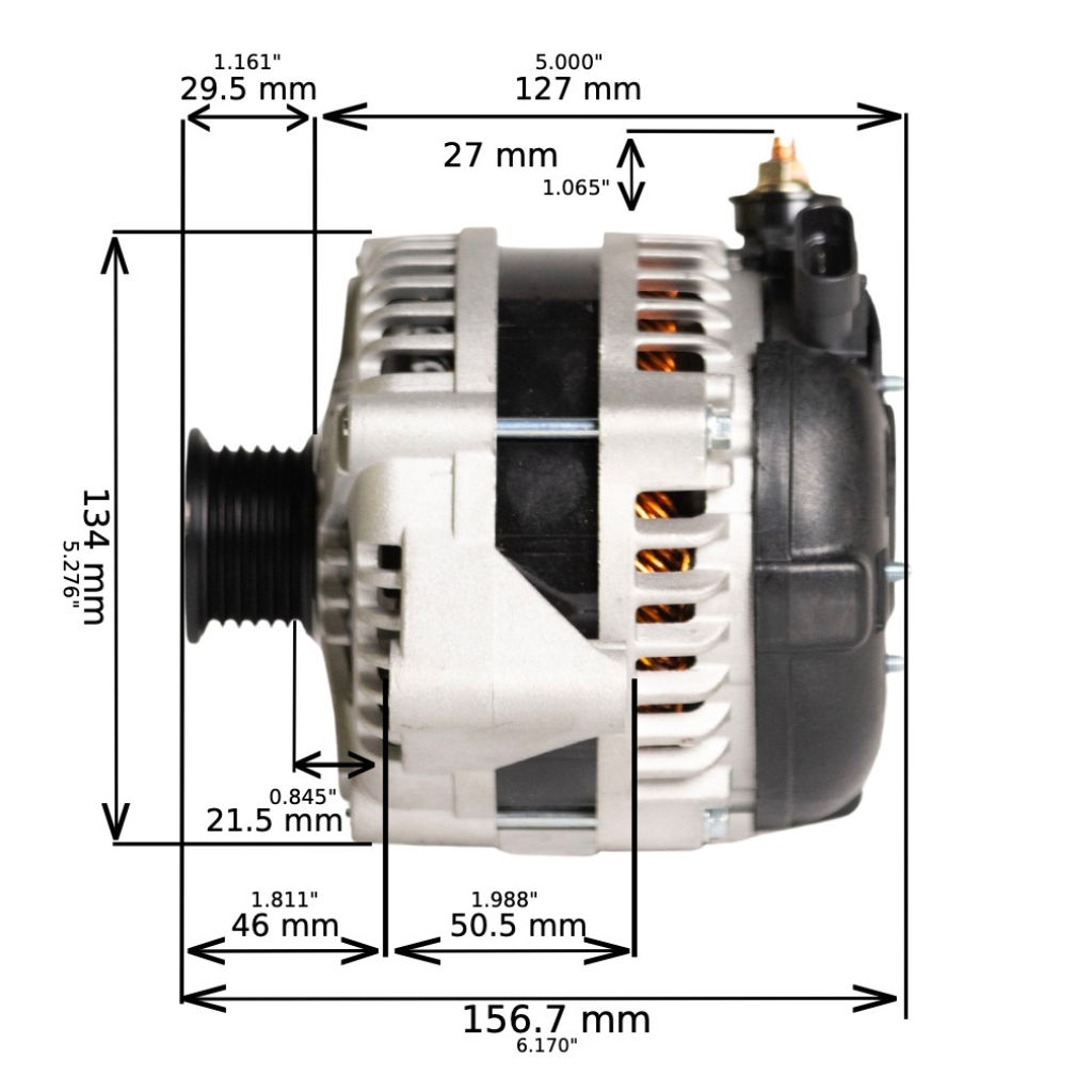 1987-1989 Pontiac 6000 V6 2.8L cs130 High Output Alternator