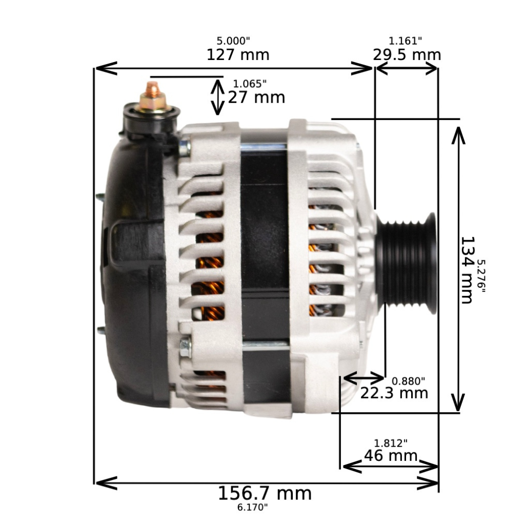 1992-1995 GMC Yukon 5.7L cs130 250-320amp High Output Alternator