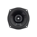 Orion CB52 5.25" coaxial car speaker – angled front view showing the bold black grille design and central tweeter.

