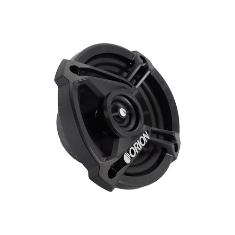 Orion CB52 speaker rear-angled view highlighting the robust steel frame and built-in tweeter for crisp highs and mids.