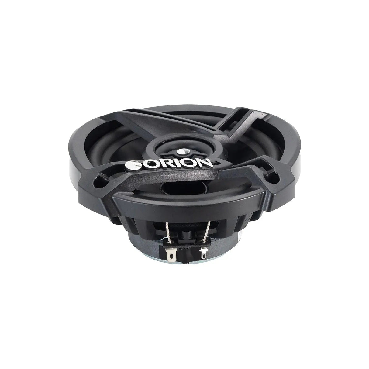 Flat top-down view of Orion CB52 speaker highlighting three-spoke grille layout and compact, low-profile frame design.