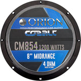 Orion Car Audio CM854 - 8 Inch 4 Ohm Midrange Speaker 300 Watts RMS