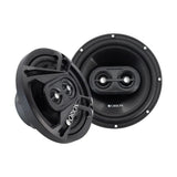 Product pairing view featuring two Orion CB653 6.5” speakers—one with grille on and one with grille off—highlighting both cosmetic and functional components in a side-by-side comparison.