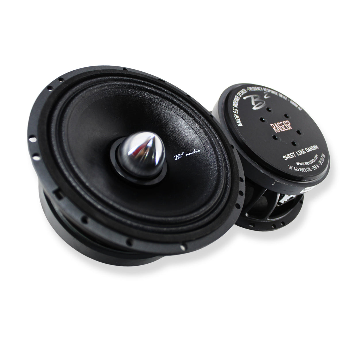B2 Audio RAGE Series 6.5" 4-Ohm 120W RMS Mid-Range Speakers UV-Coated Cone, Sold in Pairs RAGE6P