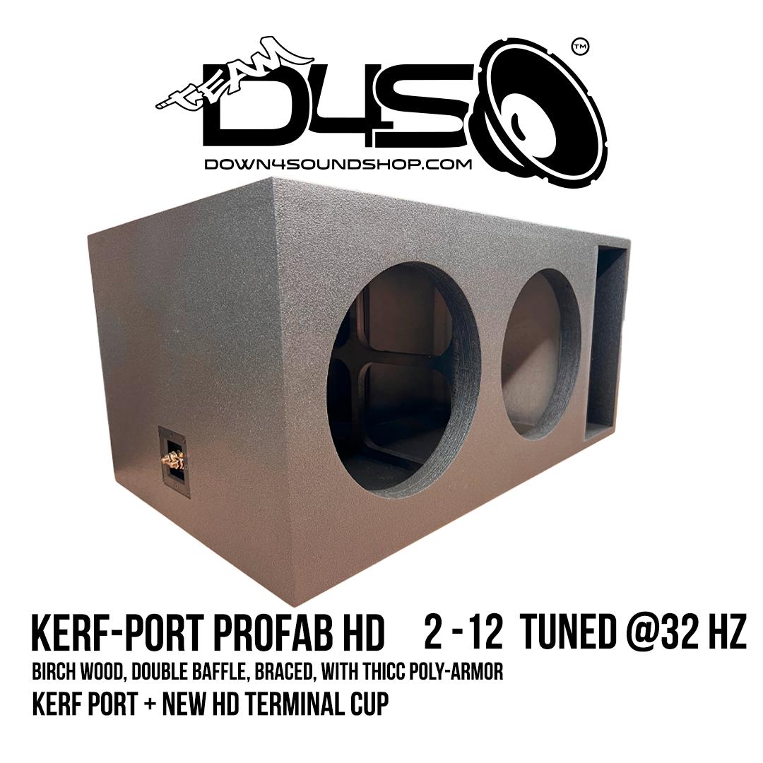 Down4sound PRO-FAB v2 2 12 | 2 12 Sub Box | Dual 12-Inch KERF Port Subwoofer Enclosure Box