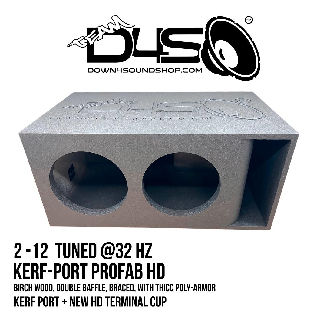 Down4sound PRO-FAB v2 2 12 | 2 12 Sub Box | Dual 12-Inch KERF Port Subwoofer Enclosure Box