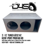 Down4sound PRO-FAB v2 2 12 | 2 12 Sub Box | Dual 12-Inch KERF Port Subwoofer Enclosure Box