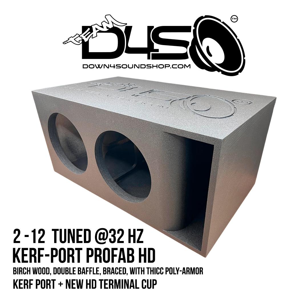 Down4sound PRO-FAB v2 2 12 | 2 12 Sub Box | Dual 12-Inch KERF Port Subwoofer Enclosure Box