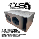Down4sound PRO-FAB v2 2 12 | 2 12 Sub Box | Dual 12-Inch KERF Port Subwoofer Enclosure Box