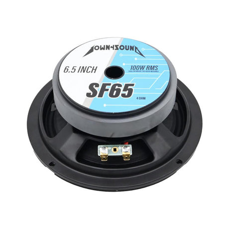 DOWN4SOUND D4S-SF654 - 6.5" Shallow Mount Midrange Speaker - 100W RMS, 4 Ohm High-Performance Audio Driver