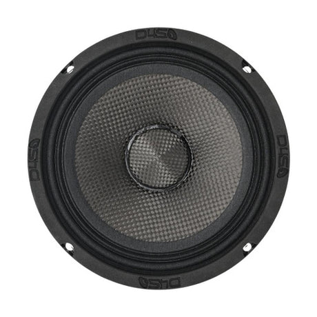 DOWN4SOUND D4S-SF658CF Carbon Fiber Water Resistant Shallow Midrange Speaker - 6.5 Inch, 180W RMS, 8 Ohm