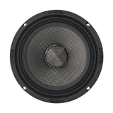 DOWN4SOUND D4S-SF658CF Carbon Fiber Water Resistant Shallow Midrange Speaker - 6.5 Inch, 180W RMS, 8 Ohm