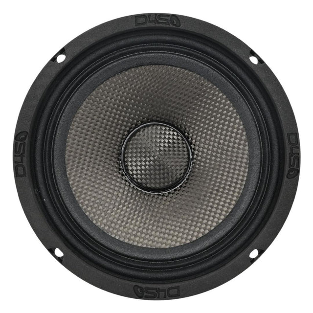 DOWN4SOUND D4S-SF804CF Carbon Fiber Water Resistant Shallow Midrange Speaker - 8 Inch, 180W RMS, 4 Ohm
