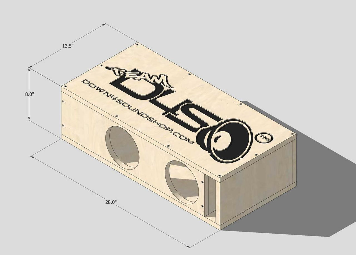DOWN4SOUND PRO-FAB Birch Flat Pack Dual  2 6.5 | DIY Ported Subwoofer Enclosure Box