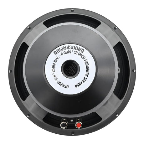 DOWN4SOUND USCMR-124 - 12" Paper Cone Pro Audio Midrange Speaker - 250W RMS, 4 Ohm