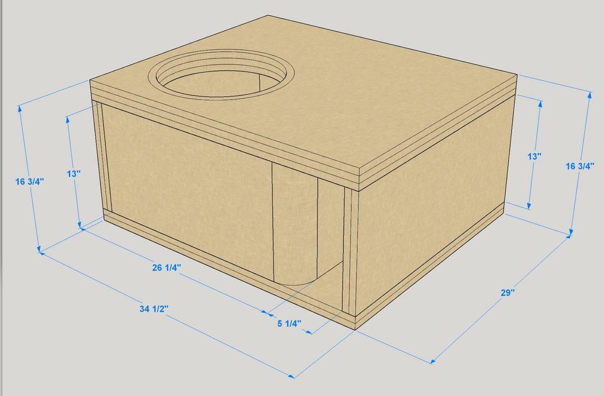Down4sound PRO-FAB HD3 15 | 1 15 Sub Box | Single 15-Inch HD Ported Subwoofer Enclosure Box