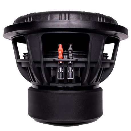 Black car subwoofer with visible wiring on a white background car subwoofer with American Bass logo on a white background American Bass XFL 12" Subwoofer